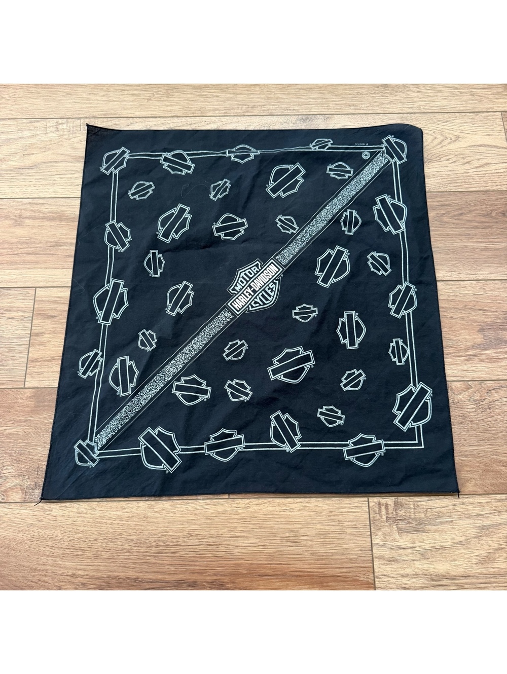 Vtg 1995 Harley Davidson Bar & Shield Black Biker Bandana